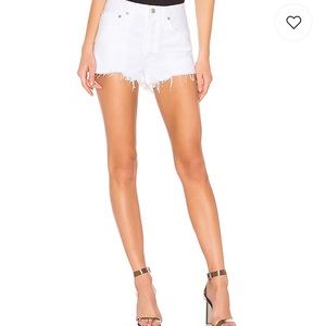 Agolde Parker denim short in white. Size 28.